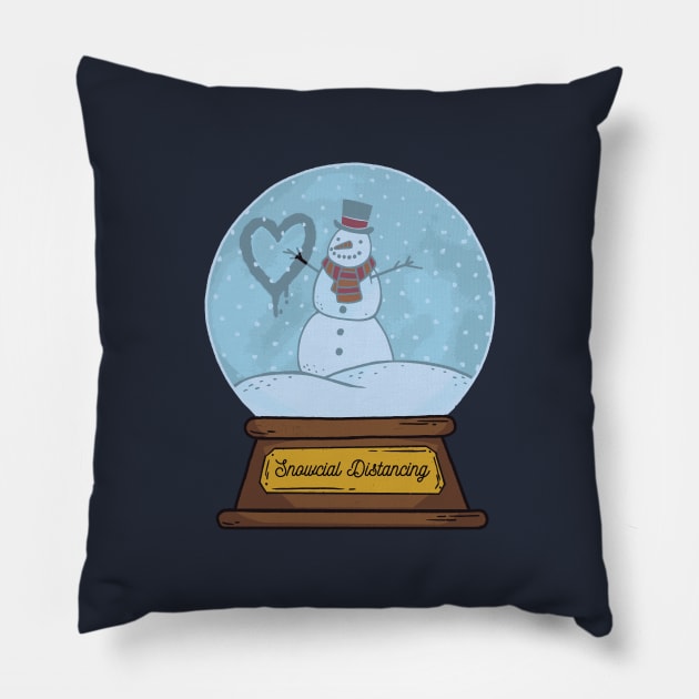 Snowcial Distancing Pillow by Safdesignx