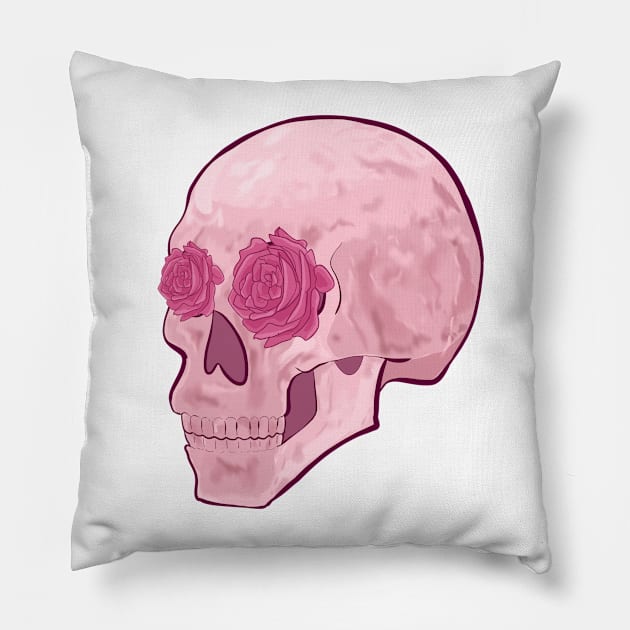 Rose Quartz Skull Pillow by itshypernova