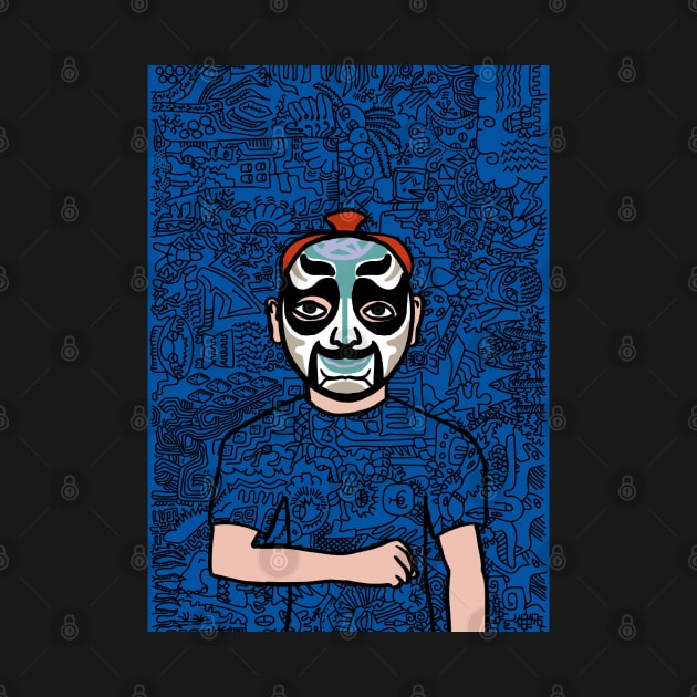 Explore NFT Character - MaleMask DoodleGlyph with Chinese Eyes on TeePublic by Hashed Art