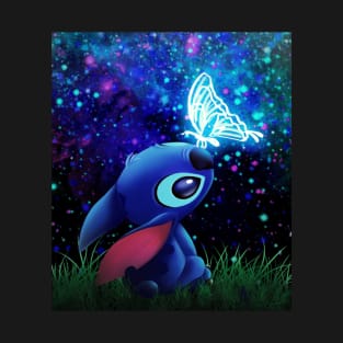 stitch butterfly Starry sky T-Shirt