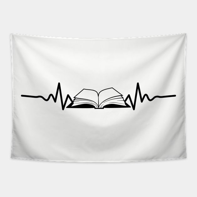 Literature student. Book lover Heartbeat Line Tapestry by SerenityByAlex