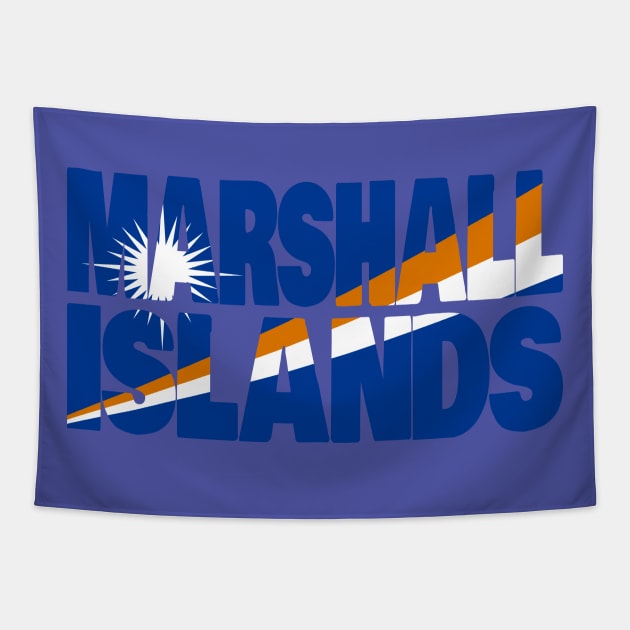 Marshall Islands flag stencil Tapestry by Kuni Art