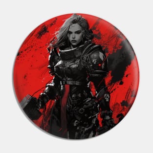 Cyberpunk Medieval Warrior Girl Pin