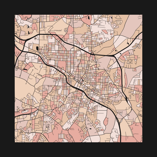 Durham Map Pattern in Soft Pink Pastels by PatternMaps