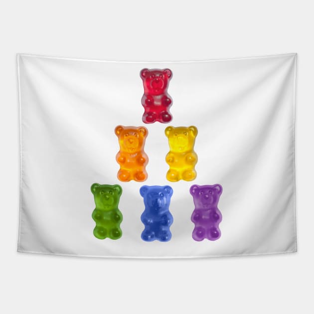 gummy bear pyramid Tapestry by mystudiocreate