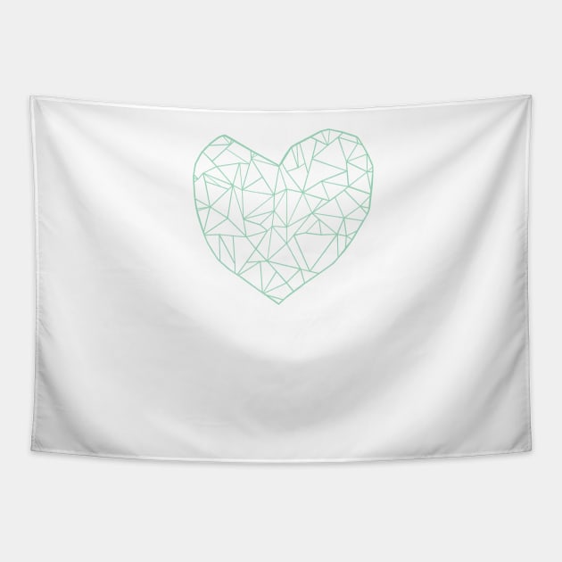 Abstract Heart Mint Tapestry by ProjectM