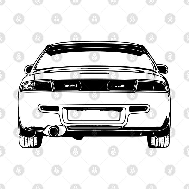 Nissan Silvia S14 Back View Sketch Art by DemangDesign