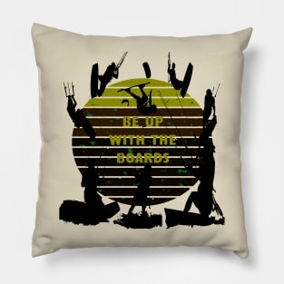 Kitesurfers Be Up With The Boards Retro Style Pillow