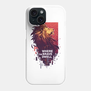 Where the Brave Dwell - Geometric Lion - Fantasy Phone Case