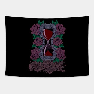 Bones and Roses - Gothic Hourglass Tapestry