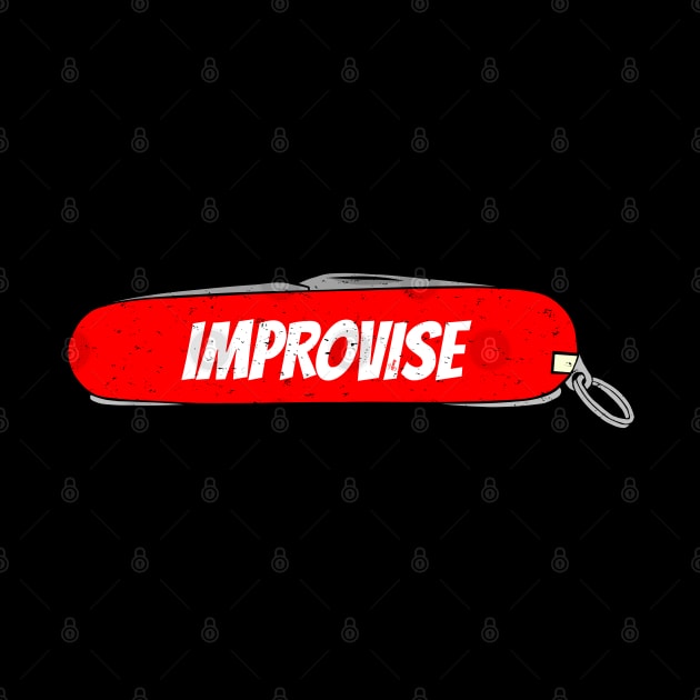 Improvise Red Army Pocket Knife Fun Tool Cut Blade Elements for People who Explore and Extend known Borders of Confort Zone. Improvise it and solve Challenges. by Olloway