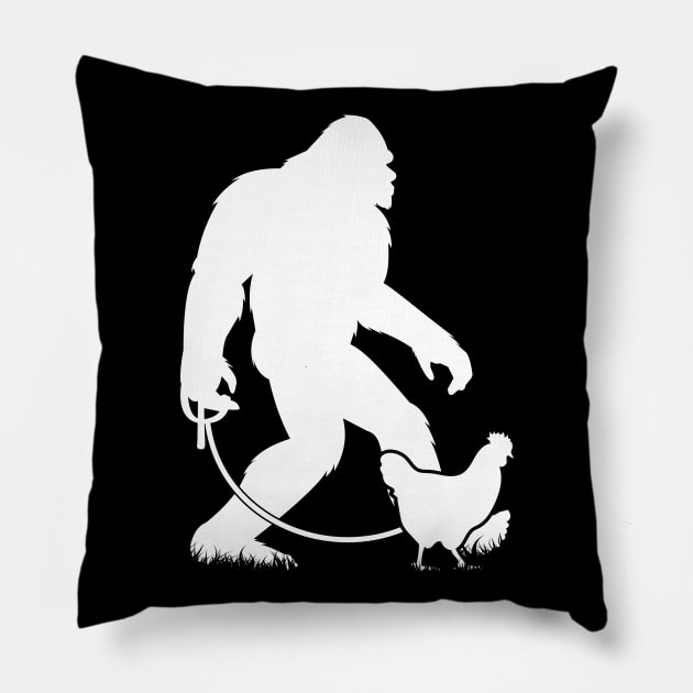 Bigfoot Walking Chicken Pillow by Tesszero