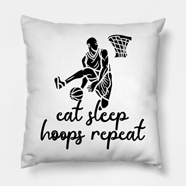 Eat Sleep Hoops Repeat Pillow by nextneveldesign