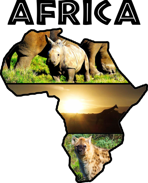 Africa Wildlife Continent Collage Kids T-Shirt by PathblazerStudios