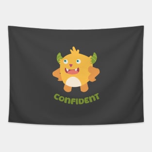 confident yellow monster Tapestry