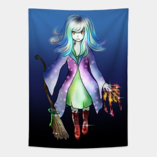 Young witch with fire magic manga Tapestry