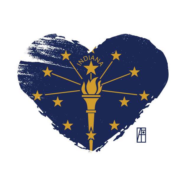 U.S. State - I Love Indiana - Indiana Flag by ArtProjectShop