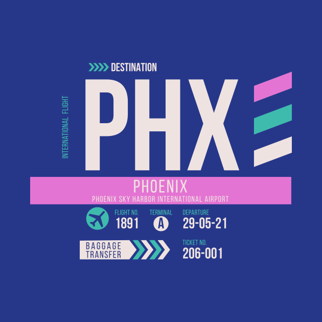 Phoenix (PHX) Airport Code Baggage Tag by SLAG_Creative