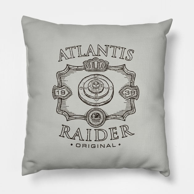 Atlantis Raider distressed Pillow by Olipop