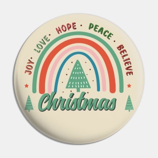 Joy-Love-Hope-Peace-Believe.  Christmas Pin