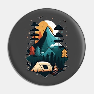 Funny Camping Outdoor Camp Men Women Kids Pin