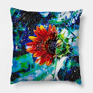 Homage VanGogh Sunflowers and Starry Night In One Pillow