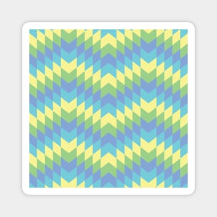 Yellow, Aqua, Purple, Green Chevron Magnet