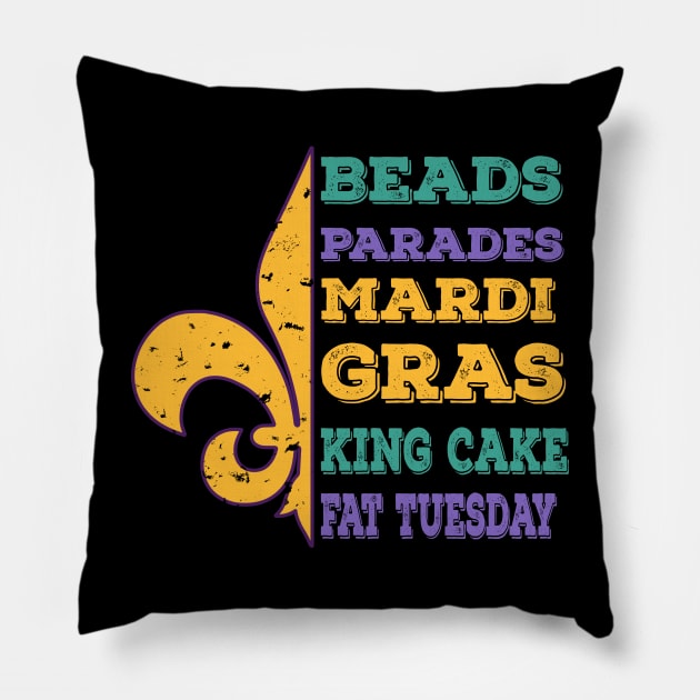 Fleur de lis Mardi Gras Pillow by ksrogersdesigns