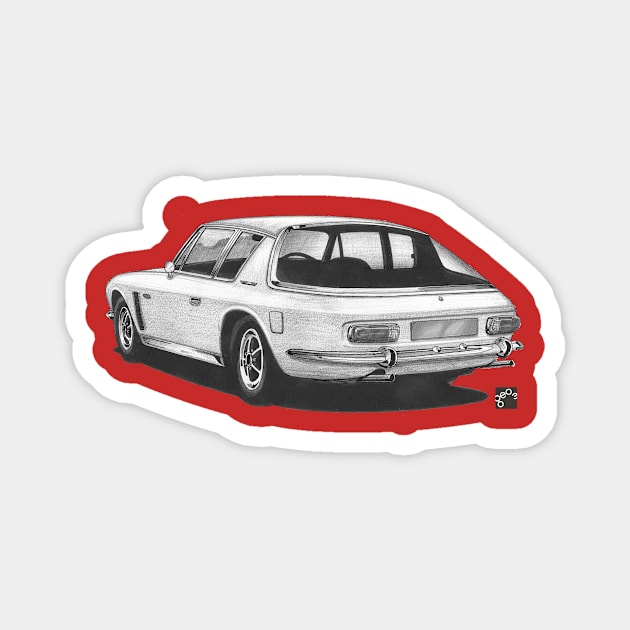 Geo3Doodles Jensen Interceptor Doodle Magnet by Geo3doodles