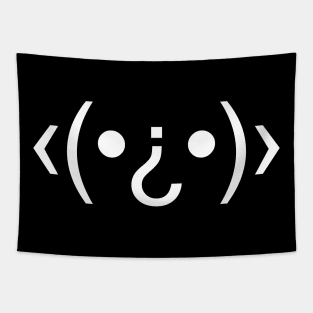 Text Emoticon Face (White) Tapestry