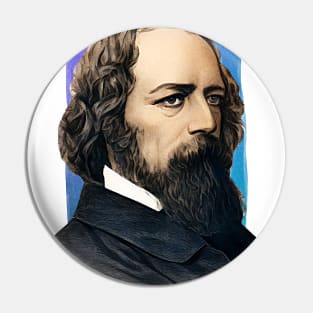 English Poet Alfred Tennyson, 1st Baron Tennyson illustration Pin