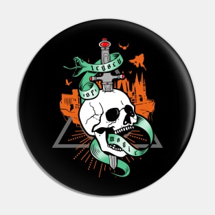 Fantasy Fan Magic Skull Tattoo Design Pin