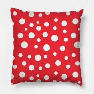 Beige dots over red Pillow