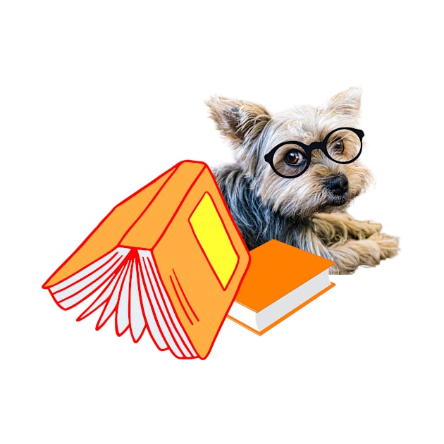 Yorkshire Terrier with Books by Reading Dogs