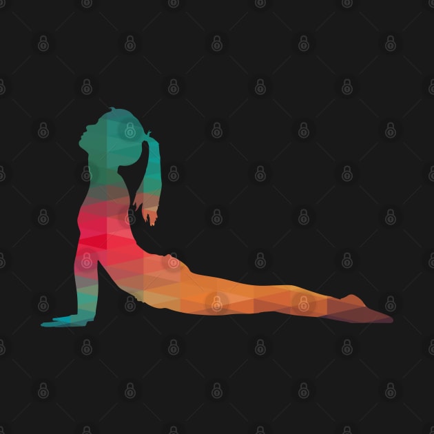 Rainbow Female yoga Pose Silhouette by AdiDsgn