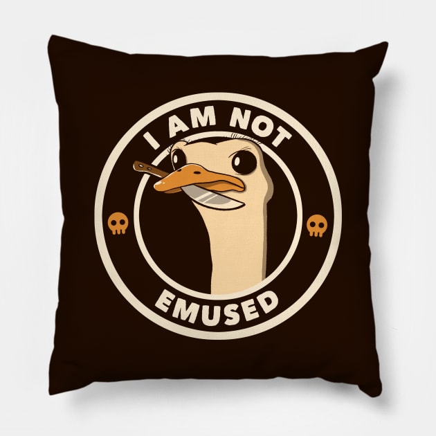 I Am Not Emused Funny Emu by Tobe Fonseca Pillow by Tobe_Fonseca