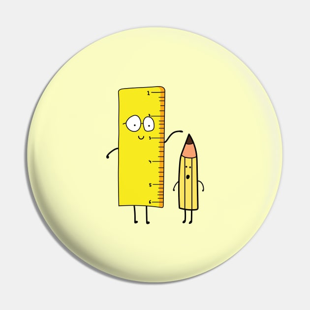 funny cute ruler measures a pencil Pin by wordspotrayal