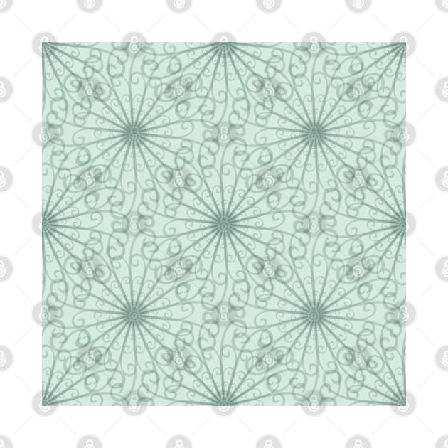 Blue-Green Swirl Mandala Pattern by DeneboArt