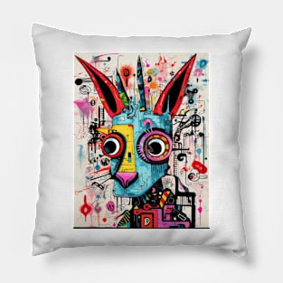 Cartoon Aardvark Graffiti #2 Pillow