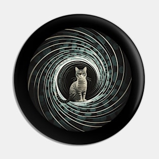 Cat Sitting in A Spiral Pin