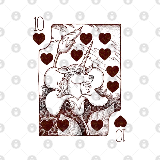 Ten of Hearts Unicorn by DarlaHallmark