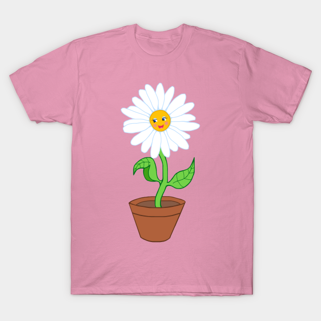 Smiling Daisy Flower Girl - Flower Cartoon - T-Shirt | TeePublic Smiling Daisy Flower Girl - Flower Cartoon - T-Shirt | TeePublic