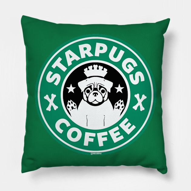 Starpugs Coffee Pillow by darklordpug