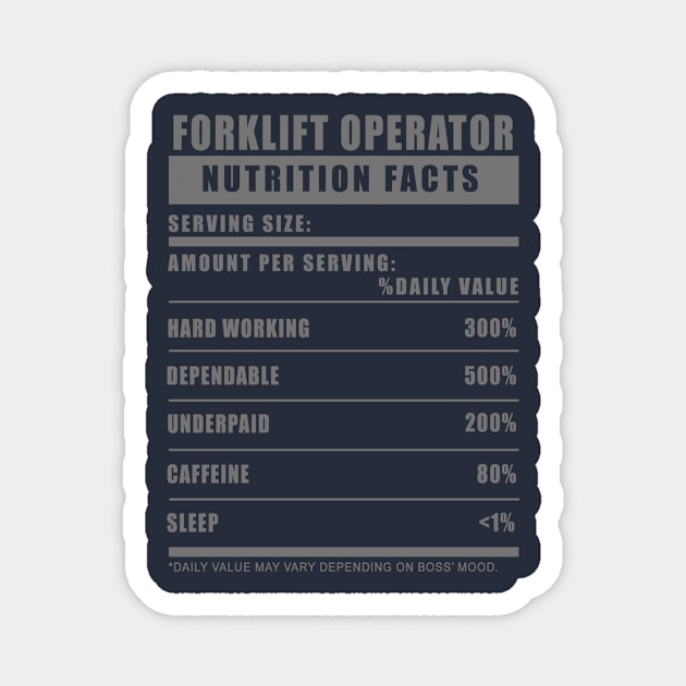 Forklift Operator Underpaid Job Humor Magnet by LaarniGallery