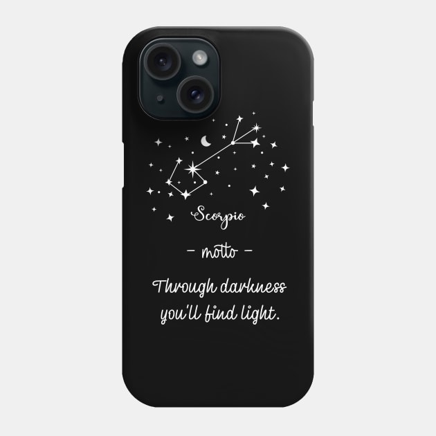 Key phrases of the zodiac signs: Scorpio Phone Case by Ludilac