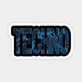 Blue Techno Music Lover Circuit Board Magnet