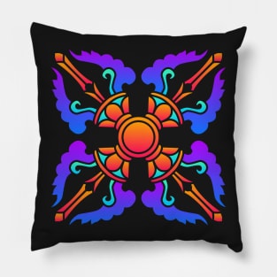 Trippy Psychedelic Rave Sacred Geometry Pillow