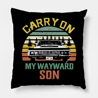 Carry on My Wayward Son Shirts Supernatural Pillow