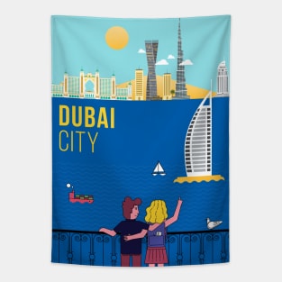 Dubai city poster Tapestry