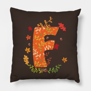 F Autum Monogram Pillow